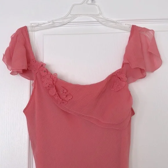 PRÉCIS Petite 100% silk summer dress in dusky pink. - Picture 4 of 10